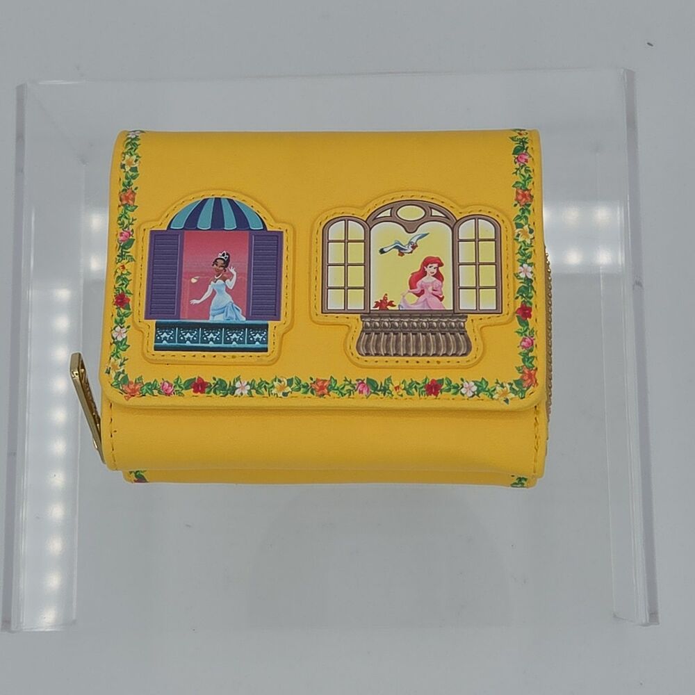 Loungefly Disney Princess Ultimate Celebration Window Yellow Wallet Tiana Ariel